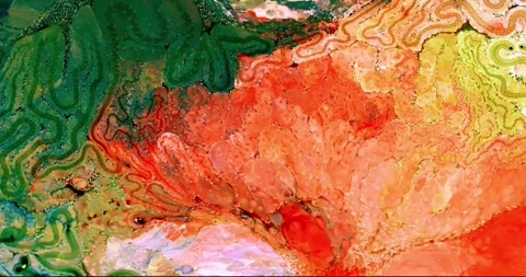 Psychedelic fluid art abstract motion background Stock Footage 341403099