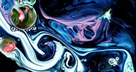 Psychedelic fluid art abstract motion background Stock Footage 341403474