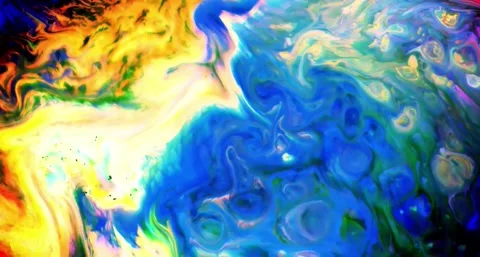 Psychedelic fluid art abstract motion background 動画素材 341539560