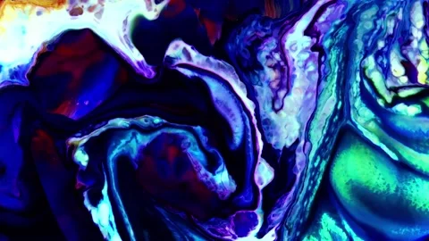 Psychedelic fluid art abstract motion background Stock Footage 341539670