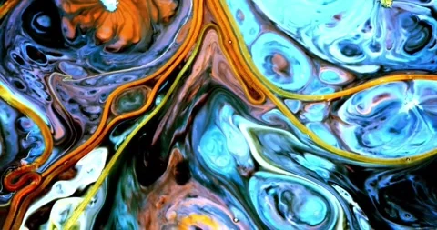 Psychedelic fluid art abstract motion background Stock Footage 341539805