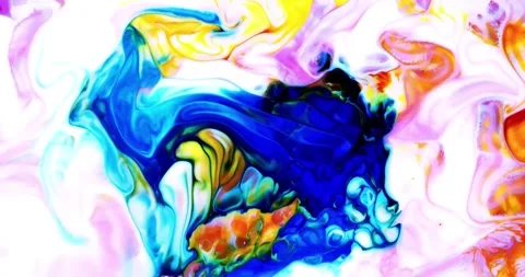 Psychedelic fluid art abstract motion background Stock Footage 341539812