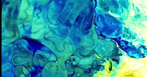 Psychedelic fluid art abstract motion background Stock Footage 341539870