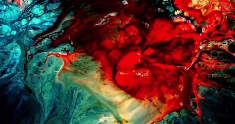 Psychedelic fluid art abstract motion background Stock Footage 341539916