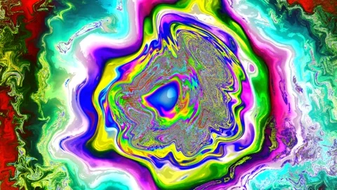 Psychedelic fluid art background with colorful neon paints and gasoline ripples Vídeos de archivo 335098516