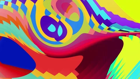 Psychedelic fluid colorful abstract background for summer music and art festival Stock Footage 264017636