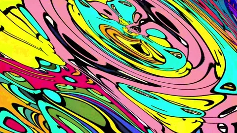 Psychedelic fluid colorful abstract background for summer music and art festival Stock Footage 277237293