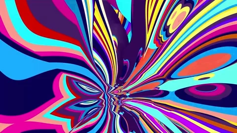 Psychedelic fluid colorful abstract background for summer music and art festival Stock Footage 277254426