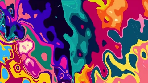 Psychedelic fluid colorful abstract background for summer music and art festival Stock Footage 277259337