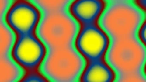 Psychedelic fluid geometry seamless yellow green blue modern backdrop pattern Stock Footage 337164825