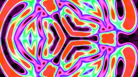 Psychedelic fluid gradient flow: Abstract colorful energy background loop Stock Footage 339795290
