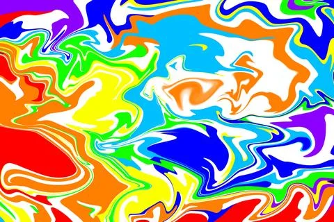 Psychedelic Fluid Rainbow Swirls Stock Illustration