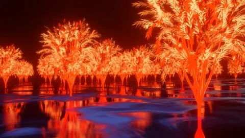 A psychedelic Forest Illustrazione stock