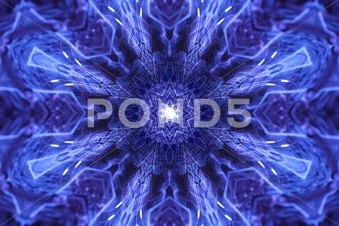 Psychedelic Fractal Art with Sacred Geometry Stock Illustration