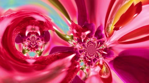 Psychedelic fractal cornucopia nodes tropical flowers abstract art animation 4k Stock Footage 54165546