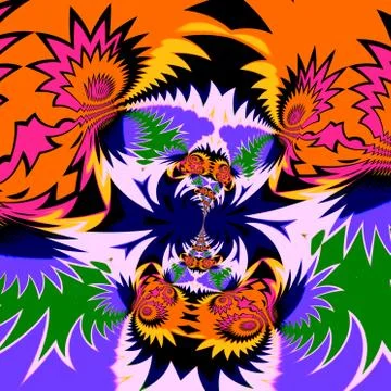 Psychedelic fractal shock pattern. Cool cyber warp. Pop style craft. Made. Stock Illustration