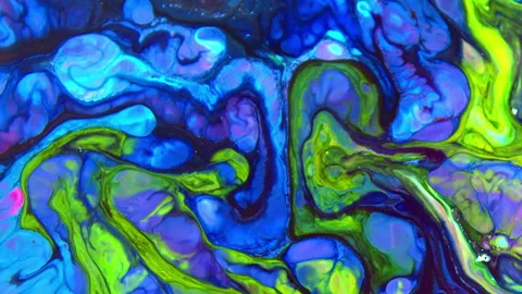 Psychedelic Galactic Color Flowing Paint Texture Background Stock Footage 312906081