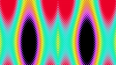 Psychedelic geometric abstract background seamless pattern in vibrant neon .. Stock Footage 339792415
