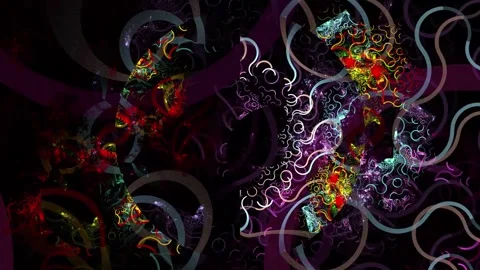 Psychedelic Geometric Curved Lines Motion Loop Background Stock Footage 345970511