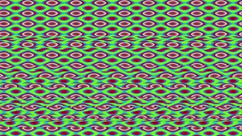 Psychedelic geometric repeating pattern background with vibrant green and o.. Stock Footage 337163639