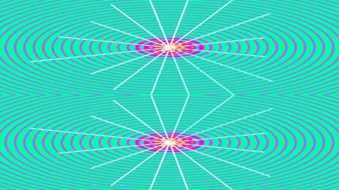 Psychedelic Geometric Vortex Background Loop in Neon Pink and Green Stock Footage 336258958