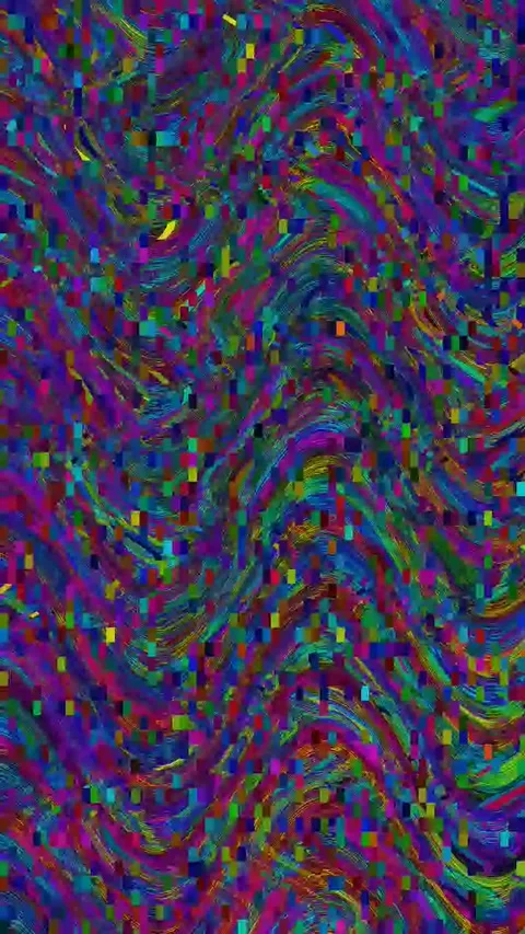 Psychedelic Glitch Background 4K Vertical — Digital VJ Overlay Stock Footage 329791287