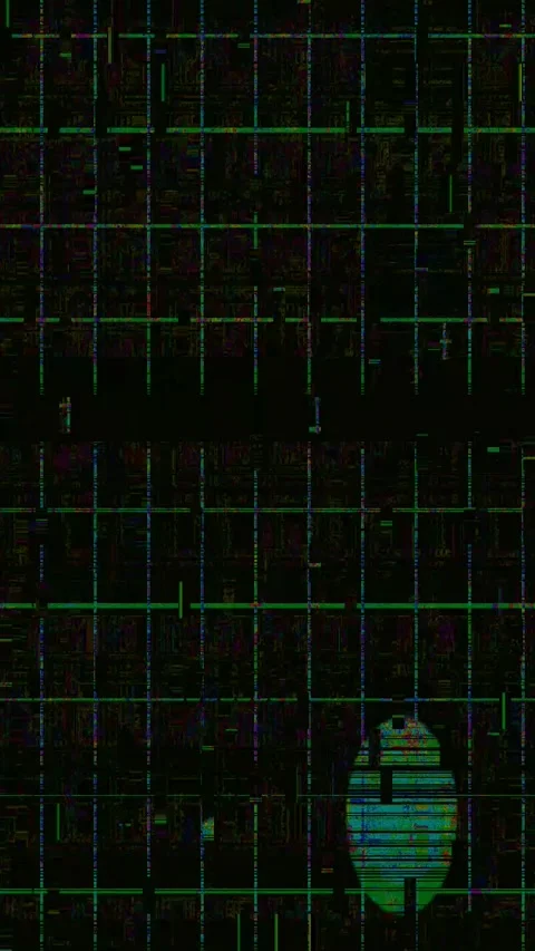 Psychedelic Glitch Background 4K Vertical — Digital VJ Overlay Stock Footage 329801501