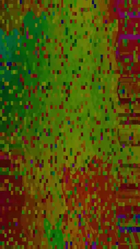 Psychedelic Glitch Background 4K Vertical — Digital VJ Overlay Stock Footage 329804293