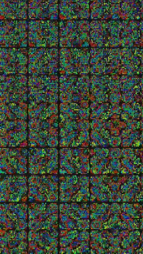 Psychedelic Glitch Background 4K Vertical — Digital VJ Overlay Stock Footage 329813642