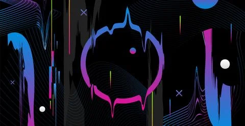 Psychedelic glitch background. Random digital error signal. Wave Glitches w.. 스톡 일러스트