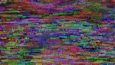 Psychedelic glitch pattern with hexagonal shapes and vibrant colors forming a Stock Footage 276575323
