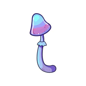 Psychedelic glowing mushroom vector illustration with gradient colors Stock Illustration