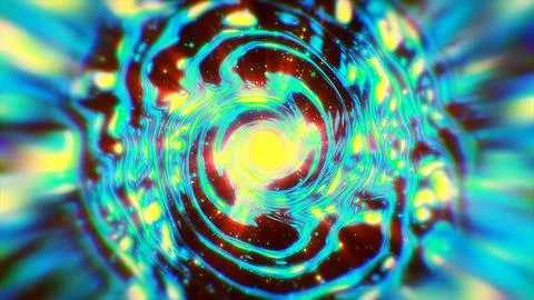 Psychedelic glowing neon vortex energy portal background 스톡 일러스트