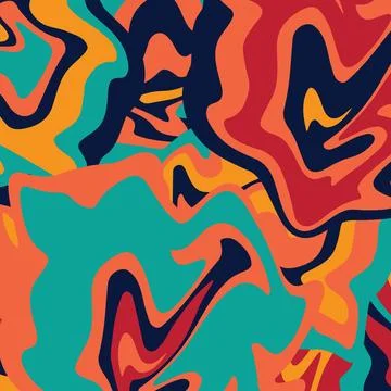 Psychedelic groovy background. Abstract flat background. 库存插图