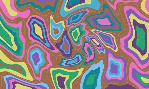 Psychedelic groovy background. Colorful abstract background. Stock Illustration