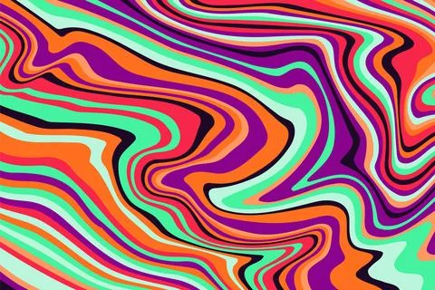 Psychedelic groovy background. Colorful abstract background. Stock Illustration