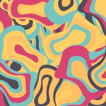 Psychedelic groovy background.Abstract flat background. 库存插图