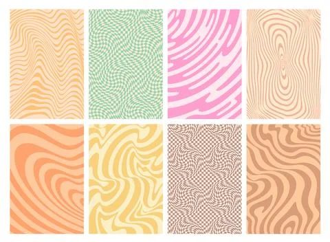 Psychedelic groovy hippie patterns of wave swirls 스톡 일러스트
