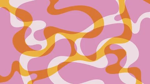 Psychedelic groovy pattern in retro 60s-70 s style. Vintage wavy background in Stock Illustration