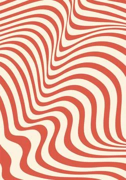 Psychedelic groovy wavy flowing stripes pattern Stock Illustration