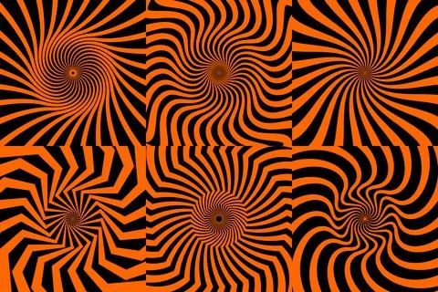 Psychedelic Halloween spiral pattern backgrounds 스톡 일러스트
