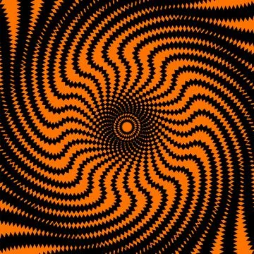 Psychedelic Halloween spiral pattern orange vortex Stock Illustration