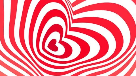 Psychedelic heart tunnel, vector love background Stock Illustration