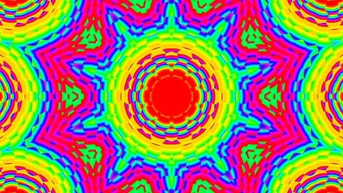 Psychedelic Hexagonal Pattern Ten Axis Kaleidoscope VJ Background 1 Stock Footage 85690745