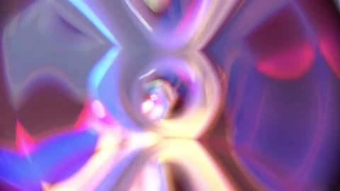 Psychedelic hypnotic abstract holographic movement of multicolored lights and Stock Footage 240300752