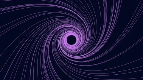 Psychedelic illusion neon rainbow lines in dark hole Stock Footage 245537083