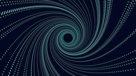 Psychedelic illusion neon rainbow lines in dark hole Stock Footage 245537608