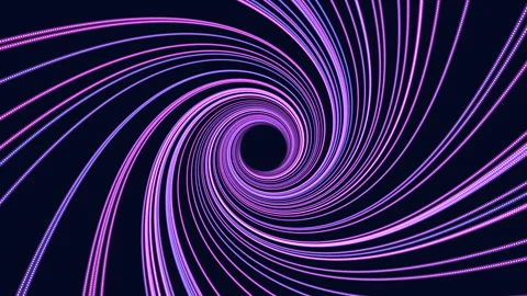 Psychedelic illusion neon rainbow lines in dark hole Stock Footage 245537980