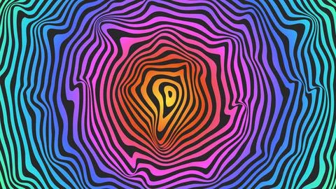 Psychedelic imagine paradigm pattern, smooth stripes bright gradient backgrou Illustrazione stock