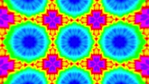 Psychedelic infrared flower tile pattern lights loop Stock Footage 240325136